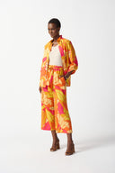 Joseph Ribkoff Pink/Multi Wide-Leg Crop Pants Style 242910