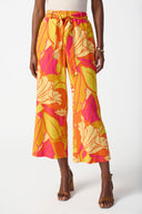 Joseph Ribkoff Pink/Multi Wide-Leg Crop Pants Style 242910