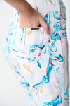 Joseph Ribkoff Denim Abstract Print Slim Cropped Pants Style 242923