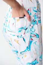 Joseph Ribkoff Denim Abstract Print Slim Cropped Pants Style 242923