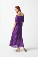 Joseph Ribkoff Majesty Off-The-Shoulder Pleated Dress Style 242926