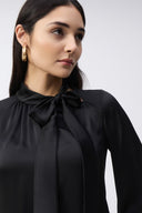 Joseph Ribkoff Black Top With Bow Neckline Style 243022