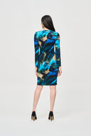 Joseph Ribkoff Black/Multi Abstract Print Wrap Dress Style 243072