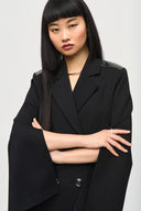 Joseph Ribkoff Black Knit A-Line Coat Style 243078