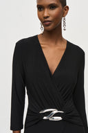 Joseph Ribkoff Black Wrap Jumpsuit Style 243079