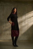 Joseph Ribkoff Black/Red Cocoon Dress Style 243080