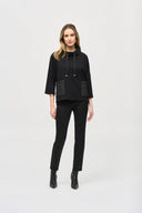 Joseph Ribkoff Black Cowl Collar Boxy Top Style 243085