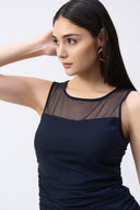 Joseph Ribkoff Mesh Sleeveless Fitted Top Style 243104