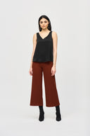 Joseph Ribkoff Black Satin Straight Sleeveless Top Style 243110