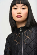 Joseph Ribkoff Black Novelty Knit Boxy Jacket Style 243115