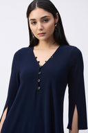 Joseph Ribkoff Midnight Blue Flared V-Neck Tunic Style 243122