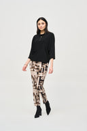 Joseph Ribkoff Black Boxy Top With Eyelets Style 243159