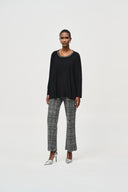 Joseph Ribkoff Black Top With Embellished Neckline Style 243164