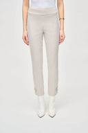 Joseph Ribkoff Beige/Off-White Houndstooth Jacquard Slim Fit Pants Style 243180