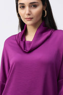 Joseph Ribkoff Empress Satin Cowl Collar Top Style 243189
