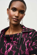 Joseph Ribkoff Black/Pink Cowl Neck Boxy Top Style 243247