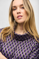 Joseph Ribkoff Black/Multi Geometric Print Boxy Top Style 243281