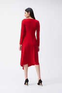 Joseph Ribkoff Lipstick Red Wrap Dress Style 243282