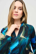 Joseph Ribkoff Black/Multi Abstract Print Top Style 243293