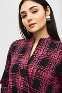 Joseph Ribkoff Black/Multi Plaid Print Swing Jacket Style 243296