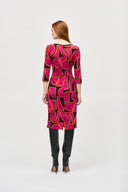 Joseph Ribkoff Black/Multi Abstract Print Sheath Dress Style 243297