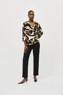 Joseph Ribkoff Off-White/Multi Animal Print Top Style 243310