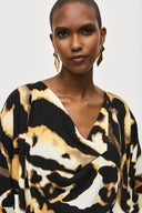 Joseph Ribkoff Off-White/Multi Animal Print Top Style 243310