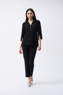 Joseph Ribkoff Black Silky Knit Fit and Flare Tunic Style 243314