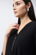Joseph Ribkoff Black Silky Knit Fit and Flare Tunic Style 243314