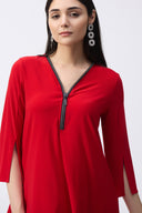 Joseph Ribkoff Lipstick Red Fit and Flare Tunic Style 243314