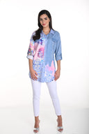 Frank Lyman Abstract Print Button Down Blouse Style 243528U