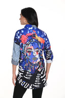 Frank Lyman Abstract Print Button Down Blouse Style 243528U