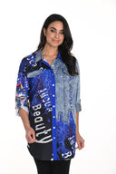 Frank Lyman Abstract Print Button Down Blouse Style 243528U