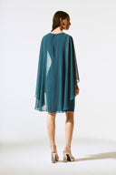 Joseph Ribkoff Twilight Sheath Dress With Chiffon Cape Style 243701