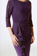 Joseph Ribkoff Blackcurrant Sheath Dress With Sequins Style 243702