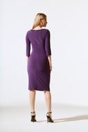 Joseph Ribkoff Blackcurrant Sheath Dress With Sequins Style 243702