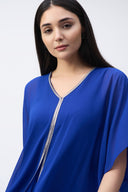 Joseph Ribkoff Royal Sapphire Chiffon Poncho Top Style 243707