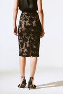 Joseph Ribkoff Black Floral Print Pull-On Skirt Style 243710