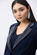 Joseph Ribkoff Midnight Blue Embellished Fitted Blazer Style 243731