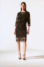 Joseph Ribkoff Black Sequins Lace Bolero Style 243737