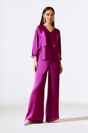 Joseph Ribkoff Empress Satin V-Neck Layered Top Style 243790