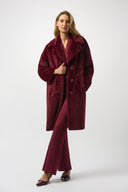 Joseph Ribkoff Faux Fur Straight Coat Style 243902.