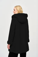 Joseph Ribkoff Reversible Faux Fur Black Coat Style 243903