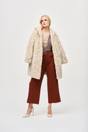 Joseph Ribkoff Reversible Faux Fur Champagne Coat Style 243903