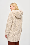 Joseph Ribkoff Reversible Faux Fur Champagne Coat Style 243903