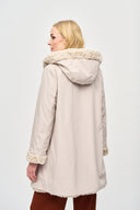 Joseph Ribkoff Reversible Faux Fur Champagne Coat Style 243903