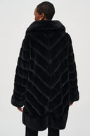 Joseph Ribkoff Black Reversible Faux Fur Coat Style 243904