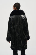 Joseph Ribkoff Black Reversible Faux Fur Coat Style 243904