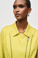 Joseph Ribkoff Wasabi Foiled Knit Moto Jacket Style 243905