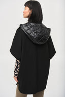 Joseph Ribkoff Black Reversible Hooded Cape Style 243906